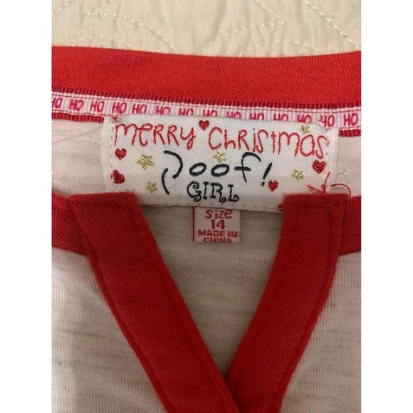 Merry Christmas Poof Girl Sleeper Top, Size 14 (bin C) - Picture 2 of 4